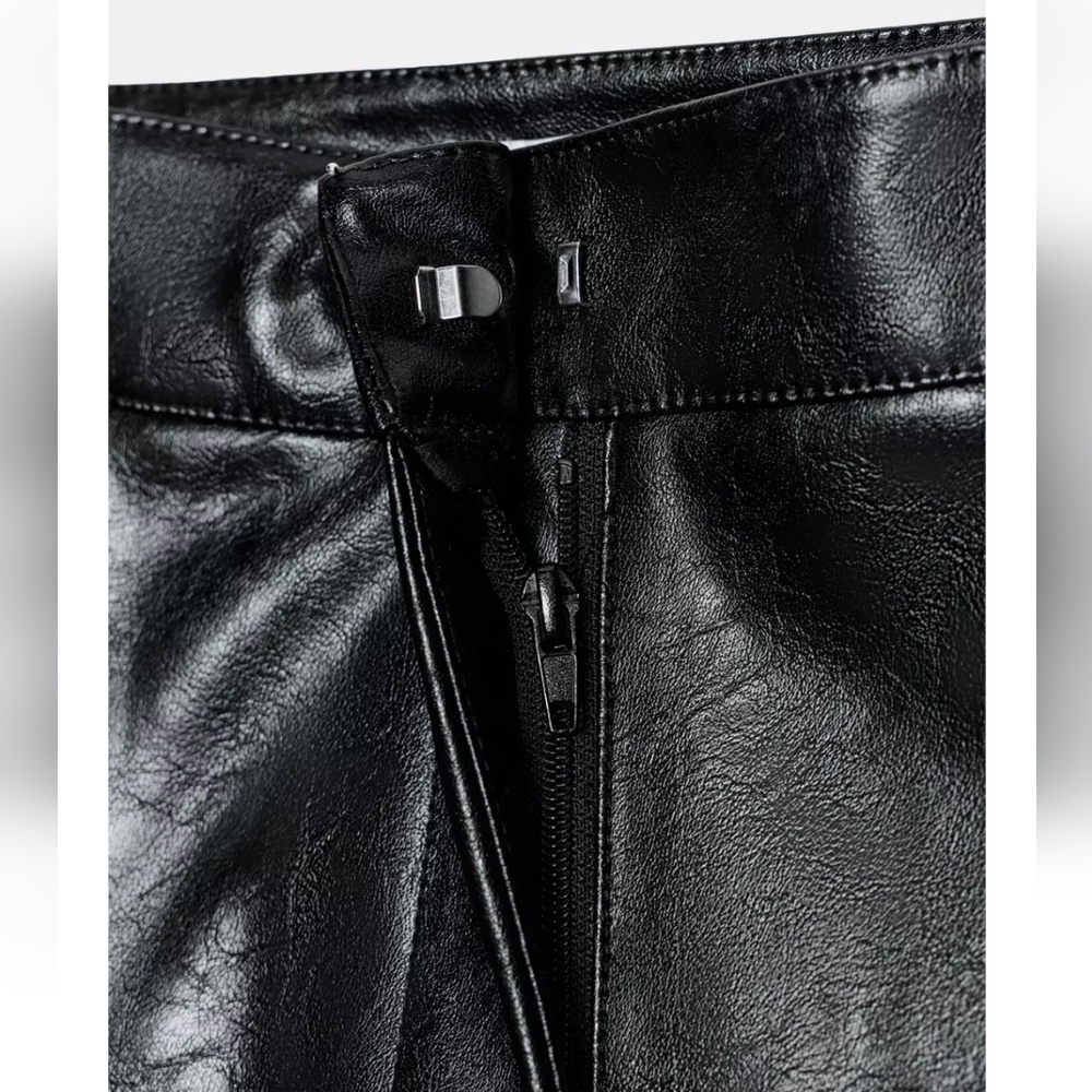 ZARA FAUX LEATHER LONG SHORTS - Picture 7 of 7